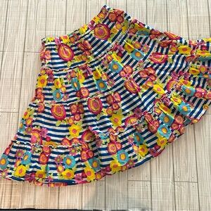 2/$20 J.khaki Girls Floral and Striped Ruffle Skirt